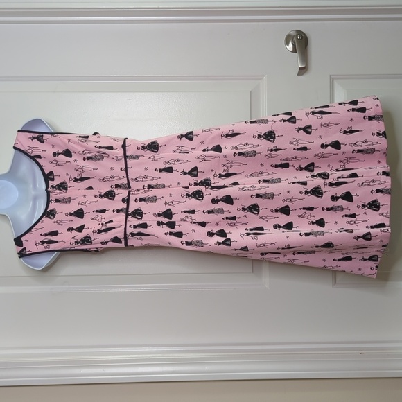 Paraphrase Fit Flare Fully Lined Novelty Print Dress 60s Size 6 - Picture 4 of 11